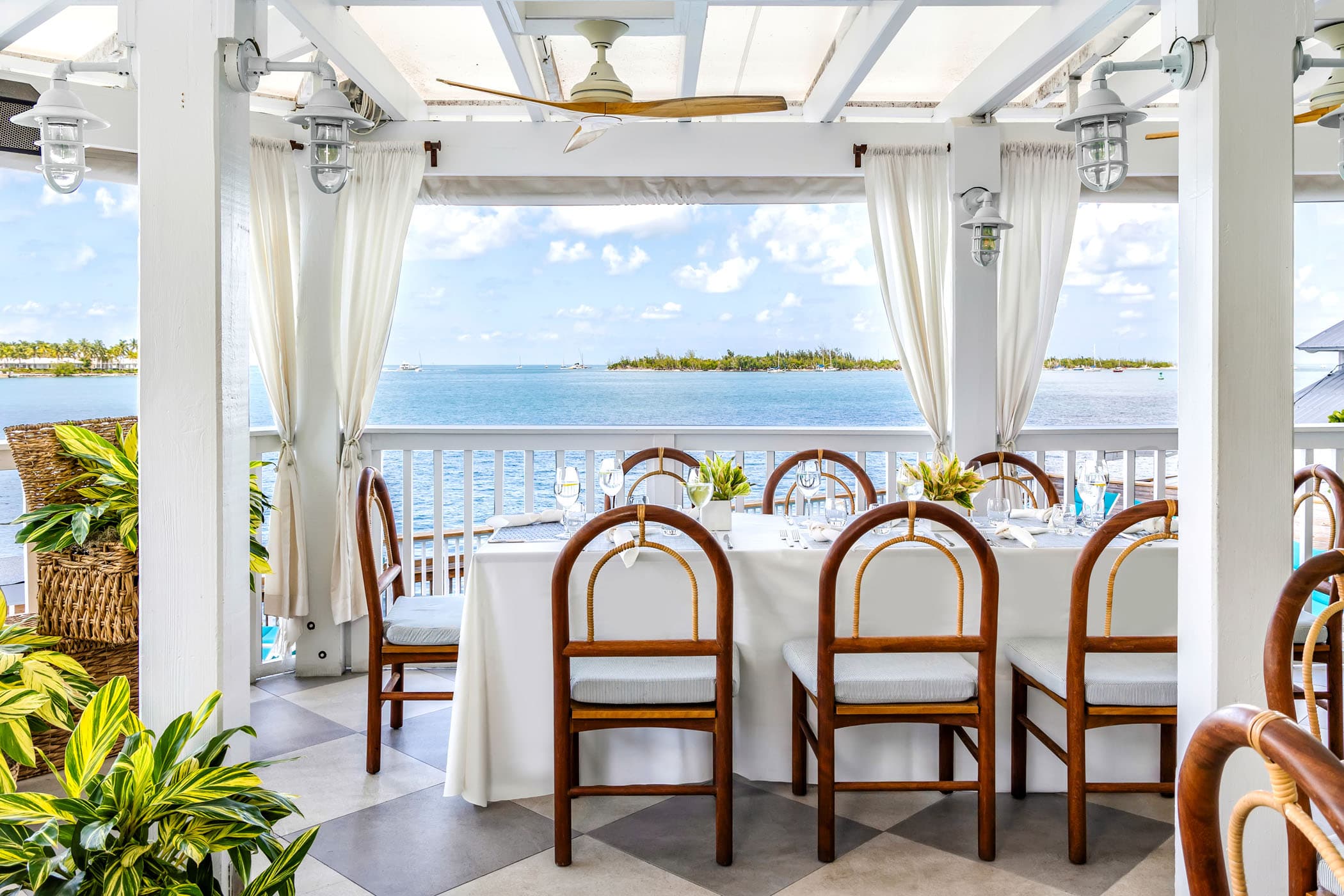 A table set up for a group of people