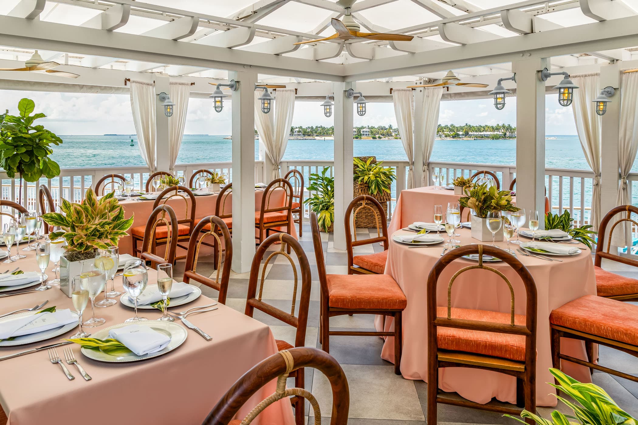 The patio dining room at Ocean Key