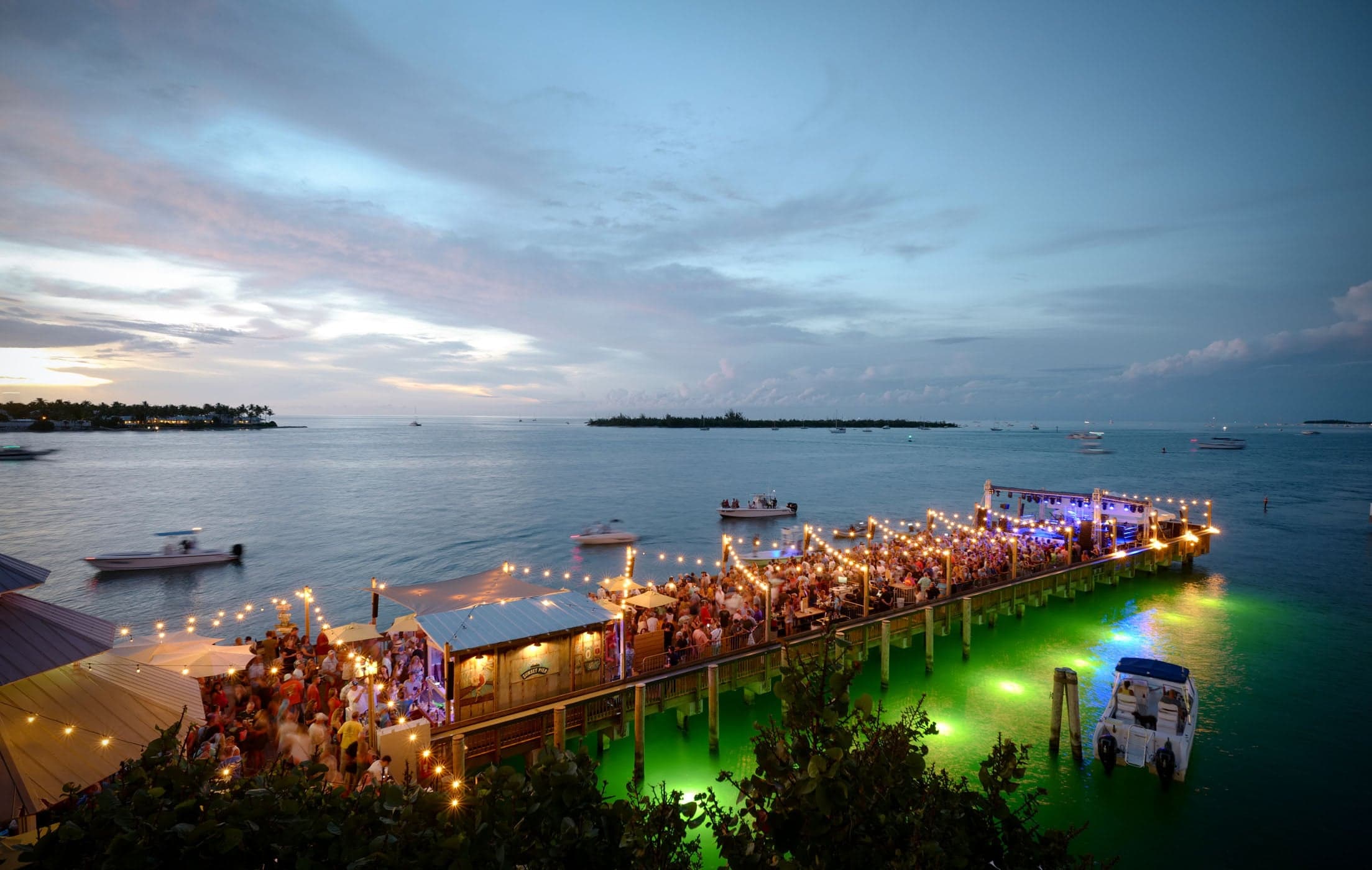 The pier at night during Bahamas Benefit Concert 65